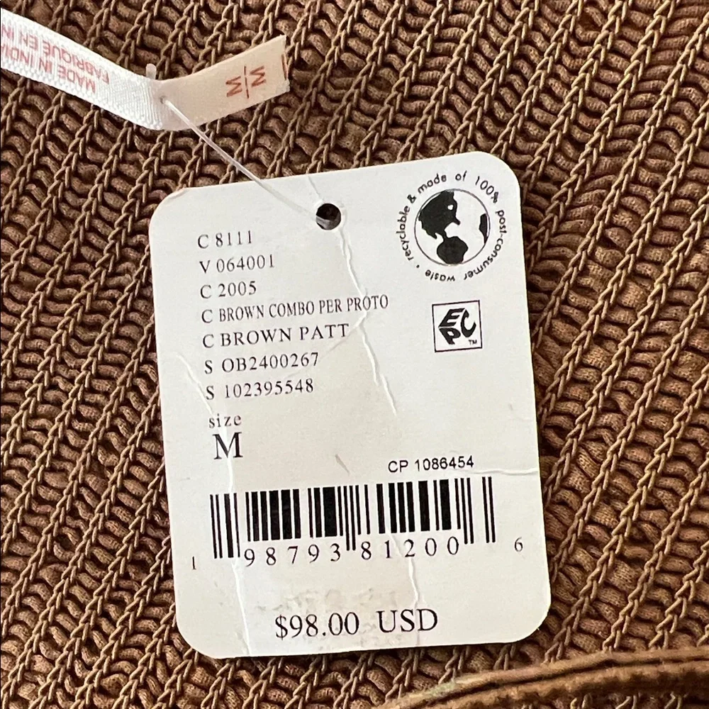 Free People Brown Floral bustier Crop Top sz M - Picture 10 of 10